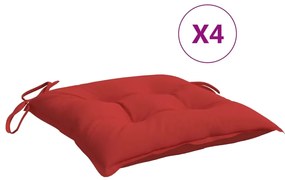 Almofadões de cadeira 4 pcs 50x50x7 cm tecido vermelho