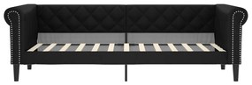 Sofá-cama c/ gavetão e gavetas 90x200 cm couro artificial preto