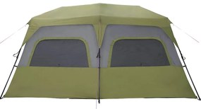 Tenda familiar 10 pessoas libertação rápida impermeável verde