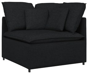 Sofá modular com almofadas tecido preto