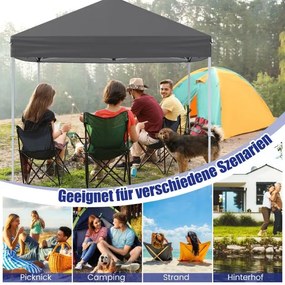 Tenda Jardim, feiras, eventos 2 x 2 m Pop up dobrável impermeável com Saco de transporte Cinza