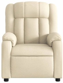 Poltrona de massagens reclinável tecido cor creme