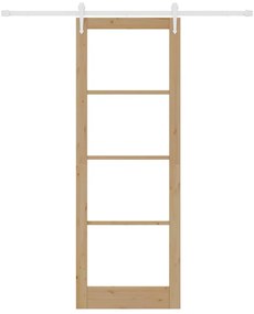Porta Deslizante com Conjunto de Hardware 83x232 cm Madeira Sólida de
