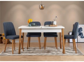 Conjunto de Mesa de Jantar Extensível Santiago – Pinho Atlântico Azul