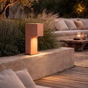 Poste de exterior moderno terracota 35cm IP44 - Pompei
