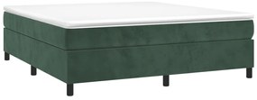 Estrutura de cama sem colchão 200x200 cm veludo verde-escuro