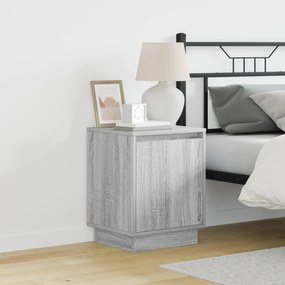 vidaXL Cômodas de Cabeceira com Luzes LED 2 pcs Cinza Sonoma 39x34,5x50 cm