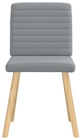 Cadeiras de jantar 6 pcs tecido cinzento-claro