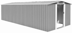 Abrigo de jardim 257x580x181 cm metal cinzento