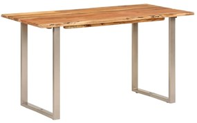 vidaXL Mesa de jantar 140x70x76 cm madeira de acácia maciça