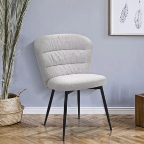 CONJUNTO 2 CADEIRAS LOSANNA 58X60,5X85 CM CINZENTO E PRETO