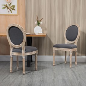 Conjunto de 2 Cadeiras sala jantar (MESA NÃO INCLUIDA) 56 x 49 x 96 cm, Cinzentas