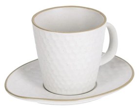 Kave Home - Chávena de café com pires Manami cerâmica branco