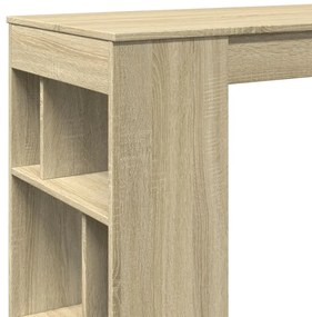 Mesa de bar c/ prateleiras derivados de madeira carvalho sonoma