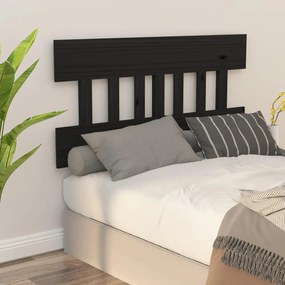 Cabeceira de cama 183,5x3x81 cm pinho maciço preto