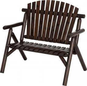 Banco de Jardim para 2 Pessoas, 115 x 80 x 106 cm, Encosto Alto, Castanho
