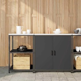 vidaXL Conjunto de Armazenamento de Cozinha com prateleira 2 pcs Preto