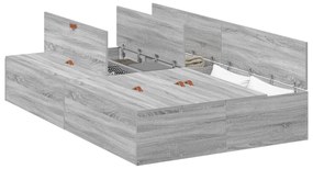 Cama de Armazenamento vidaXL Cinza Sonoma 120x190 cm