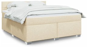Cama com molas/colchão 180x200 cm tecido cor creme