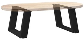 Pés para mesa de centro em formato de U, 2 peças, preto, 40x(30-31) cm