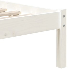 Estrutura de cama solteiro 90x190 cm madeira maciça branco