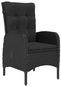 7 pcs conjunto de jantar para jardim preto