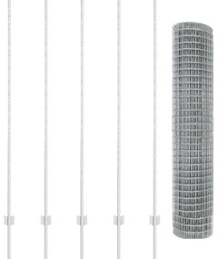 Cercas Euro com 10 Postes Prata 1,6x10 m Aço
