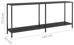 Mesa consola preto 180x35x75,5 cm vidro temperado