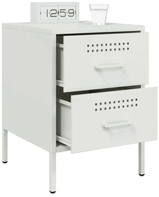 Mesas de cabeceira 2 pcs 36x39x50,5 cm aço branco