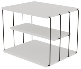 Mesa de Apoio Lifon – Branco/Preto – 50x33x40 cm