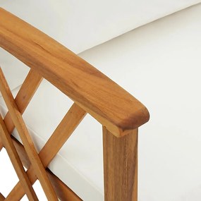 4 pcs conj. lounge jardim c/ almofadões madeira acácia maciça