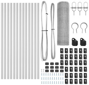 Conjunto de Cercas Conjunto de 2 Aço galvanizado Grande Durável