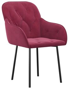 Cadeiras de jantar 2 pcs veludo vermelho tinto