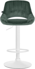 Banco alto Milet em veludo com estrutura branca 85-106 x 47 x 48 cm Verde