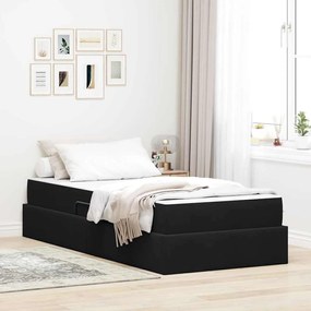 vidaXL Cama com arrumação e colchão Preto 90 x 190 cm Veludo