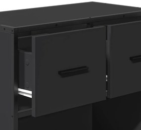 Mesa de cabeceira 60x31x60 cm madeira e metal preto