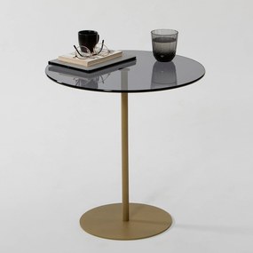 Mesa Auxiliar Chill-Out – Dourado e Cinzento Escuro – 50x50x50cm