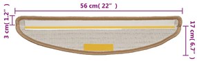 Tapetes de escadas 10 pcs 56x17x3 cm bege