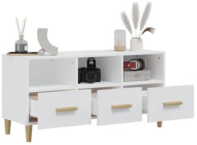 Móvel para TV 102x36x50 cm derivados madeira branco brilhante