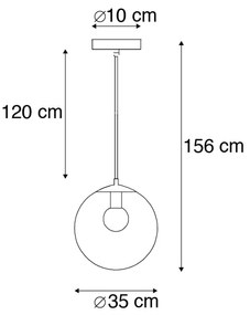 LED Candeeiro suspenso transparente 35cm lâmpada-WiFi A60 - PALLON Moderno