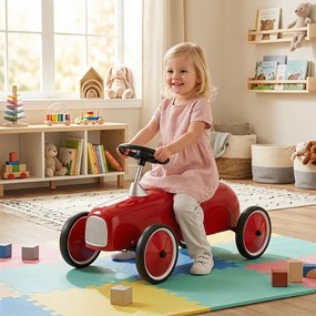 Carrinho de Passeio Infantil Vintage, 75 x 39 x 40 cm, Ângulo de Direção Limitado a 50°, Vermelho