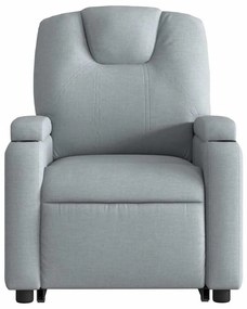 Poltrona reclinável massagens tecido cinzento-claro