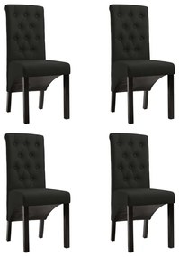 Cadeiras de jantar 4 pcs tecido preto
