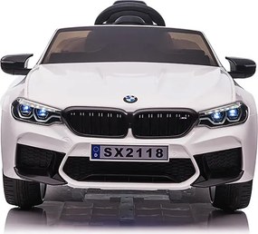 Carro elétrico para crianças até aos 5 anos BMW M5, 24V, Pneus Borracha, Bateria lítio, Controle remoto Branco