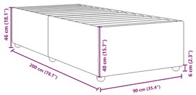 Estrutura cama sem colchão 90x200 cm tecido cinza-acastanhado