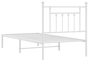 Estrutura de cama com cabeceira 90x190 cm metal branco