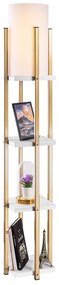 Candeeiro de Pé 7119 – Branco e Dourado – 25 x 25 x 130 cm