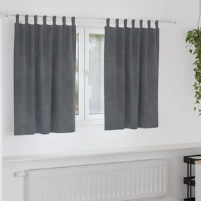 Cortinas Blackout vidaXL com Laços de Pendurar 2 pcs Veludo Cinza Claro Super Leve
