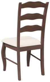 Cadeiras de jantar com almofadões 2 pcs madeira maciça castanho