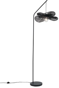Candeeiro de pé Art Déco preto com abajur preto - Nest Art Deco